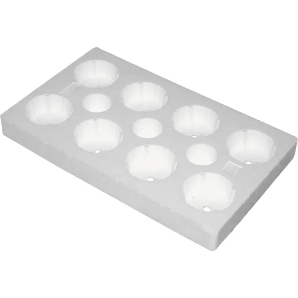 Blomsterbrett, runde hull, 8 hull / 12 cm, med bunn