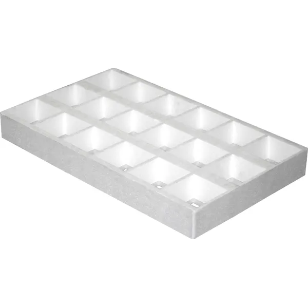 Blomsterbrett, firkant hull, 18 hull / 8 cm, 4-kant