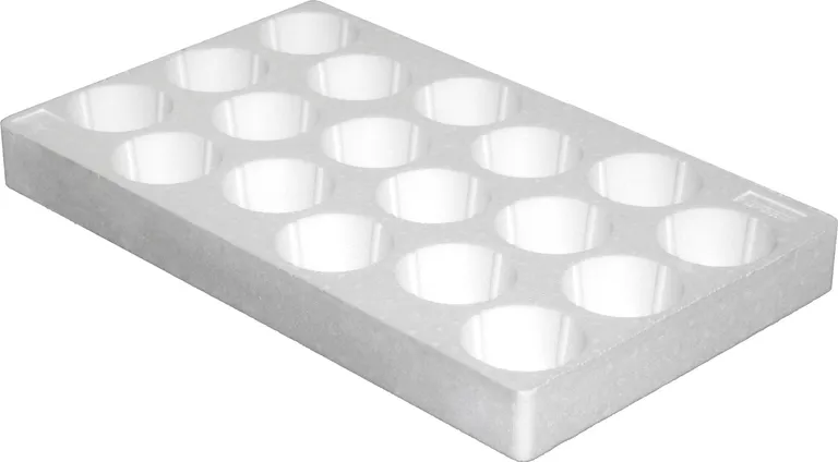 Blomsterbrett, runde hull, 18 hull / 9 cm, med bunn