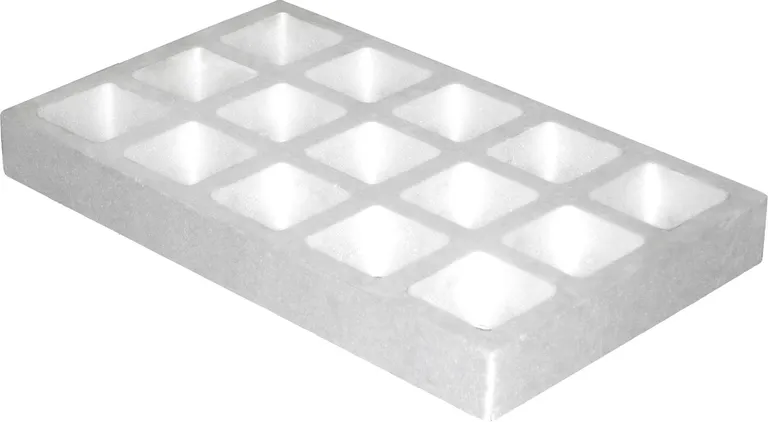 Blomsterbrett, firkant hull, 15 hull / 9-10 cm, 4-kant