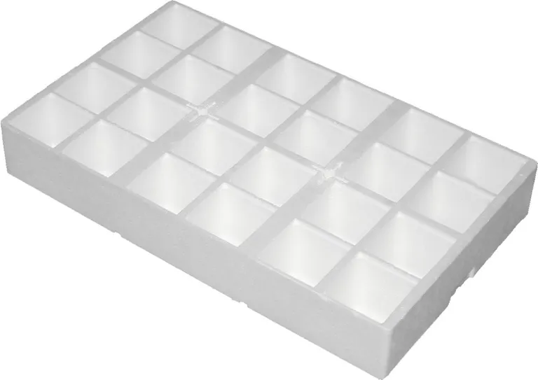 Blomsterbrett, firkant hull, 24 hull / 7,5cm, 4-kant, med bunn